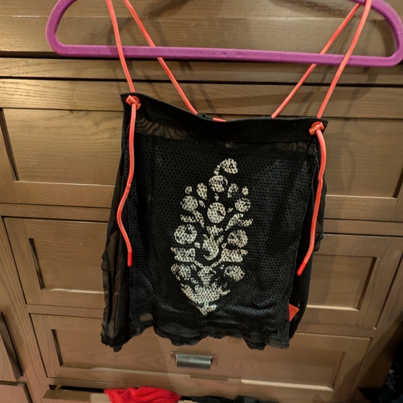 FP Movement by Free People Black Strappy Camisole Neon Orange Corded Straps - Picture 8 of 12